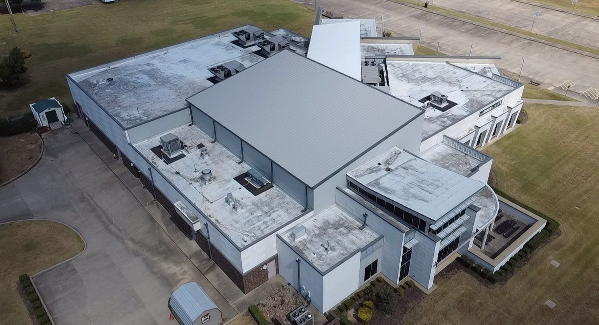 Commercial renovation project aerial view